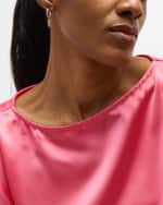 Image 5 of 5: Armenta 18K Emerald Scroll Drop Huggie Earrings