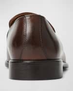 Image 4 of 5: Bruno Magli Men's Sante Double-Gore Leather Bit Loafers