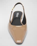 Image 4 of 6: Versace Medusa Patent Slingback Ballerina Flats