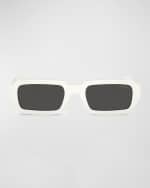 Image 4 of 4: Prada Triangle Logo Acetate Rectangle Sunglasses