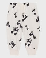 Image 1 of 6: Molo Kid's Simeon Musical Notes Sweatpants, Size 3M-2