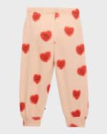 Image 2 of 4: Molo Girl's Simeon Heart-Print Sweatpants, Size 3M-4