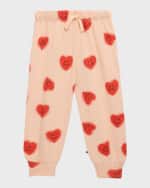 Image 1 of 4: Molo Girl's Simeon Heart-Print Sweatpants, Size 3M-4