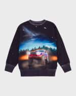 Image 4 of 6: Molo Boy's Mattis Truck-Print Sweatshirt, Size 4-7