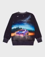 Image 3 of 6: Molo Boy's Mattis Truck-Print Sweatshirt, Size 4-7