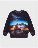 Image 4 of 4: Molo Boy's Mattis Truck-Print Sweatshirt, Size 8-10