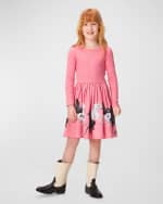 Image 1 of 5: Molo Girl's Casie Horse-Print Combo Dress, Size 3T-6