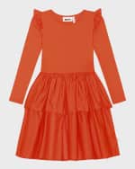 Image 1 of 2: Molo Girl's Cathi Ruffle Trim Dress, Size 7-16