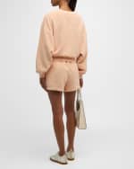 Image 3 of 6: FRAME x Ritz Paris FRAME x Ritz Paris Embroidered Cotton-Terry Shorts