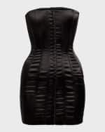 Image 1 of 6: Dolce&Gabbana Strapless Satin Corset Mini Dress