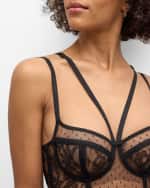 Image 4 of 5: Dolce&Gabbana Polka-Dot Tulle & Lace Bodysuit