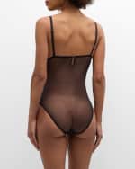 Image 3 of 5: Dolce&Gabbana Lace-Trim Tulle & Silk Bodysuit