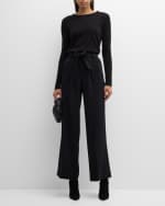 Image 5 of 6: Brochu Walker Duke Pleated High-Rise Straight-Leg Pants