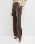 Image 4 of 6: Brochu Walker Tama High-Rise Straight-Leg Velvet Pants