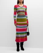 Image 5 of 7: Lingua Franca Ashby Cropped Scoop-Neck Crochet Sweater