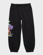 Image 2 of 3: Palm Angels Boy's Neon Palms Sweatpants, Size 4-12