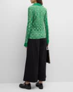 Image 3 of 6: Rosetta Getty Checkerboard Rib-Knit Patchwork Polo Cardigan