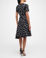 Image 4 of 6: Carolina Herrera Polka-Dot Knit Flare Dress