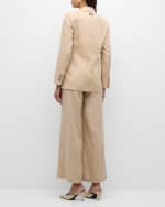 Image 3 of 6: Peserico High-Rise Wide-Leg Striped Pants