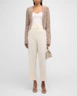 Image 5 of 6: Peserico Cropped High-Rise Twill Palazzo Pants