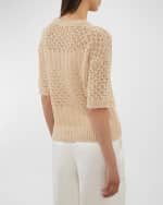 Image 2 of 3: Peserico Crewneck Mixed-Stitch Sequin Sweater