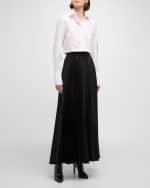 Image 5 of 6: Peter Do Side-Stripe Pleated Maxi Pajama Skirt