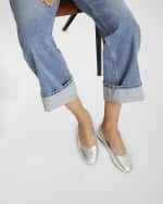 Image 2 of 6: Chloe Marcie Metallic Ballerina Flats