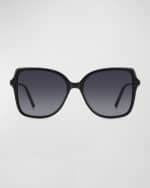 Image 1 of 3: Carolina Herrera Embellished Acetate & Metal Butterfly Sunglasses
