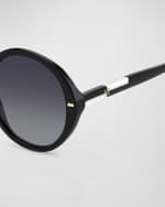 Image 2 of 3: Carolina Herrera Two-Tone Acetate Round Sunglasses