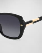 Image 2 of 3: Carolina Herrera Two-Tone Acetate Rectangle Sunglasses