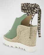 Image 3 of 6: Stella McCartney Gaia Web Ankle-Wrap Espadrille Wedges