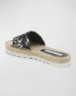 Image 3 of 6: Stella McCartney Gaia Embroidered Mushroom Espadrille Slides
