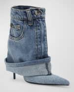 Image 5 of 6: Dolce&Gabbana Denim Jean Stiletto Booties
