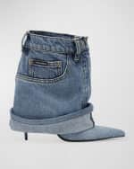 Image 1 of 6: Dolce&Gabbana Denim Jean Stiletto Booties