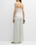 Image 3 of 6: Kobi Halperin Parker High-Rise Wide-Leg Satin Pants