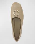 Image 4 of 4: Vince Didi Leather Charm Ballerina Flats