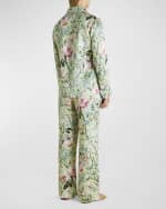 Image 2 of 5: Olivia von Halle Lila Floral-Print Silk Pajama Set