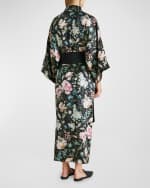 Image 2 of 5: Olivia von Halle Queenie Floral-Print Silk Robe