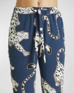 Image 3 of 5: Olivia von Halle Casablanca Cropped Animal-Print Silk Pajama Set