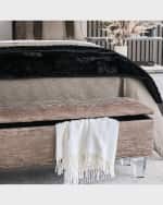 Image 1 of 3: Eastern Accents Talena Faux Fur Queen Bed Scarf