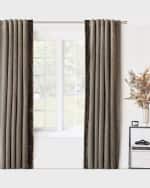 Image 1 of 2: Eastern Accents Talena Chevron Left-Edge Trim Curtain Panel, 108"