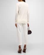 Image 3 of 6: Etro Engineer-Print Silk Panel V-Neck Knit Cardigan