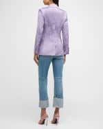 Image 3 of 6: Etro Fluid Floral Brocade Single-Breasted Blazer Jacket