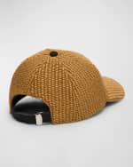 Image 2 of 2: Dolce&Gabbana Men's Embroidered Raffia Baseball Cap