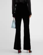 Image 4 of 6: Proenza Schouler Marie Belted Bootcut-Leg Velvet Pants