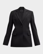 Image 1 of 6: Proenza Schouler Eva Tropical Wool Blazer Jacket