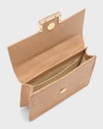 Image 5 of 6: Maria Oliver Michelle Crocodile Flap Crossbody Bag