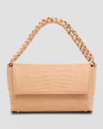 Image 1 of 6: Maria Oliver Malala Crocodile Clutch Bag with Chain Strap