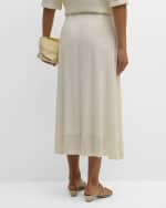 Image 4 of 6: CALLAS Milano Nikki Ruched Sequin A-Line Midi Skirt