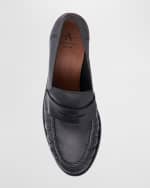 Image 4 of 4: Aquatalia Josette Leather Heeled Penny Loafers